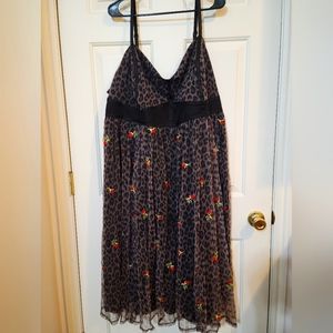 ❄️NWT Torrid Betsey Johnson collaboration Tulle Rose & Animal Print Midi…